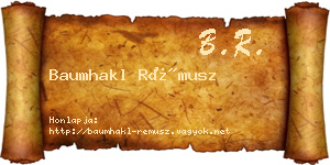 Baumhakl Rémusz névjegykártya